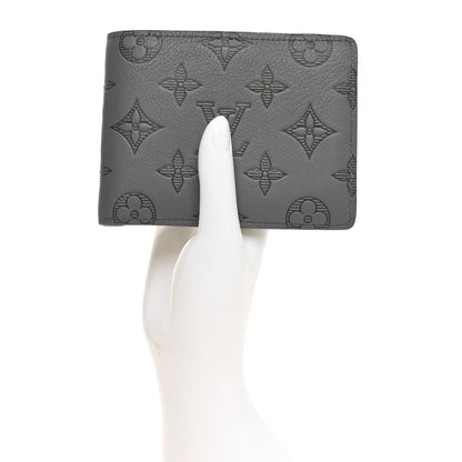 Louis Vuitton Calfskin Monogram Shadow Multiple Wallet Anthracite Gray 2 of 8