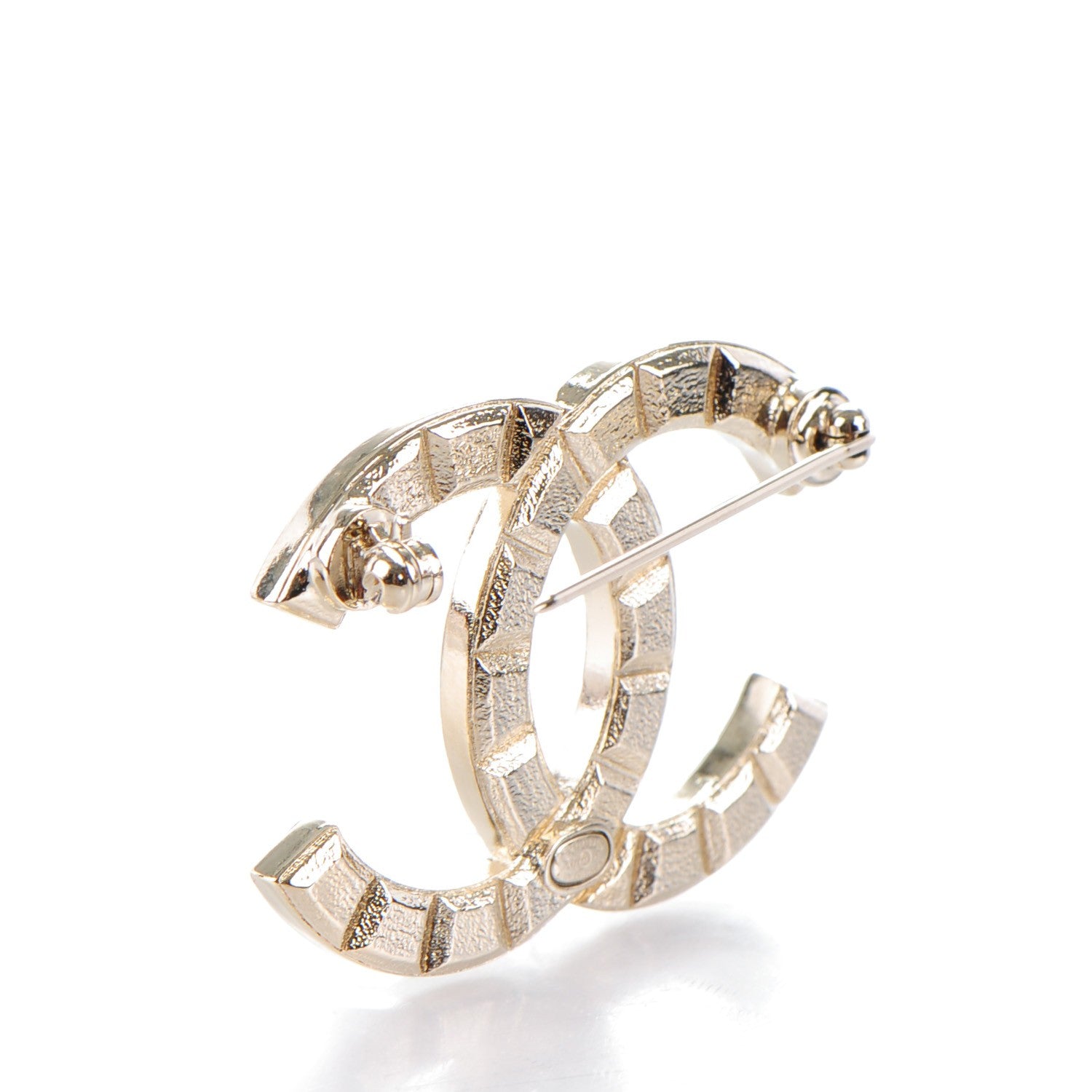 Chanel Studded CC Pin Brooch Gold 3 of 5