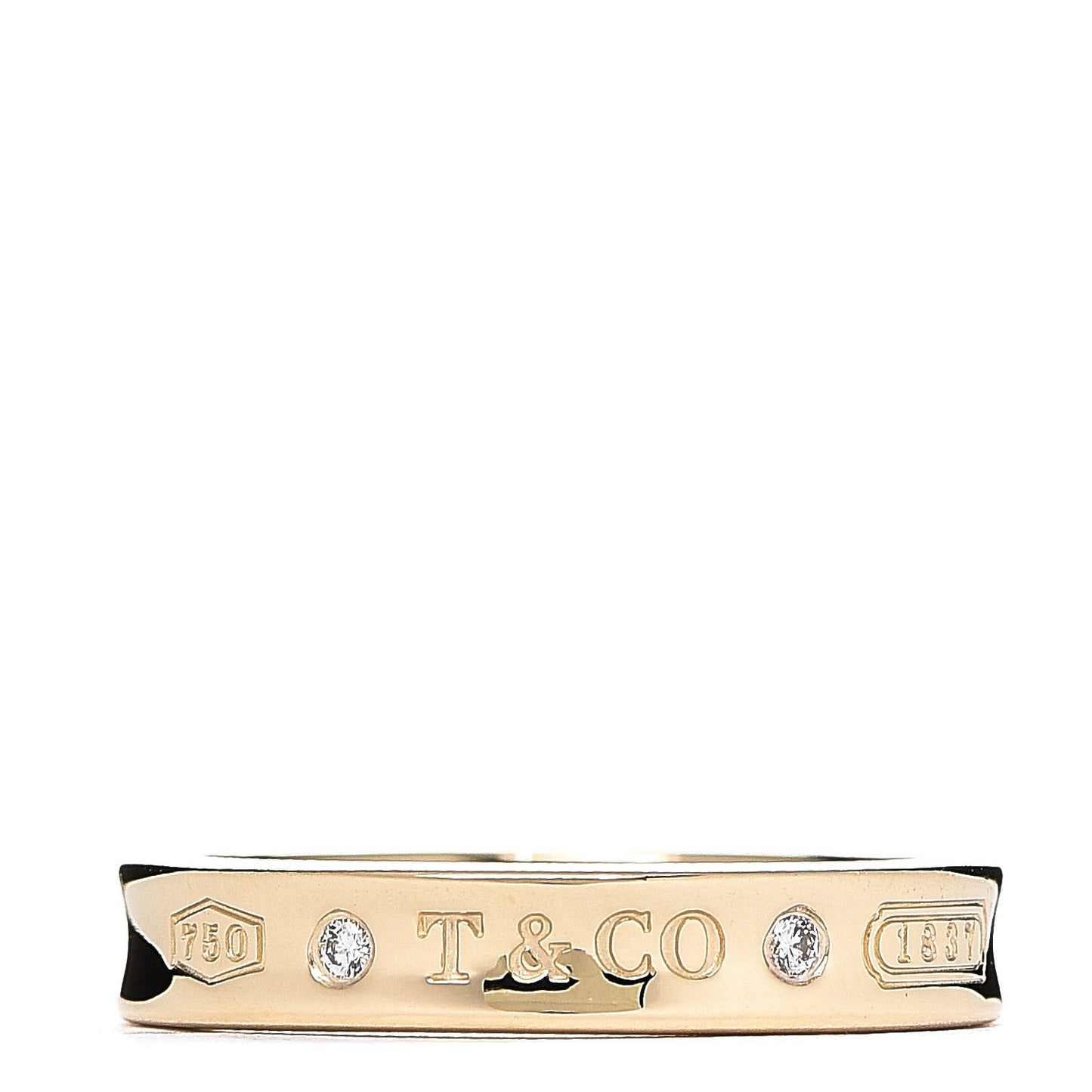 18K Yellow Gold Diamond Narrow 1837 Ring 54 7
