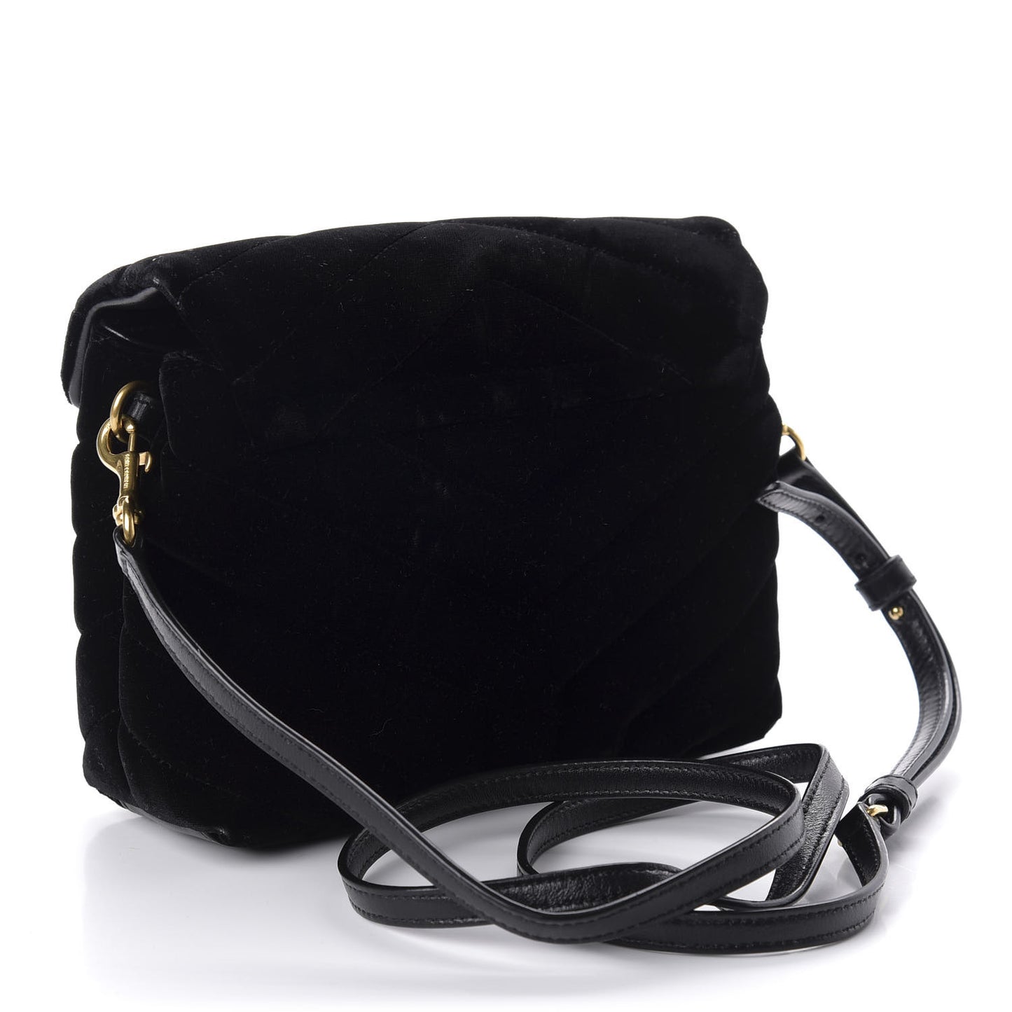 Velvet Y Quilted Monogram Toy Loulou Chain Satchel French Black