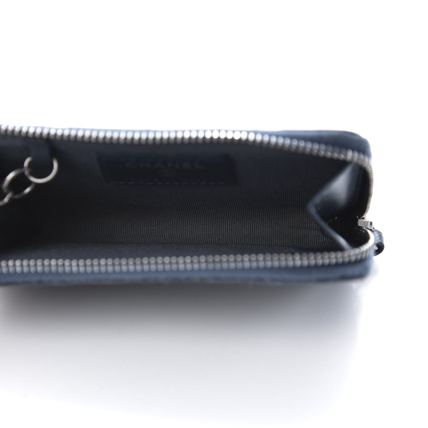 Caviar Quilted Key Holder Case Navy