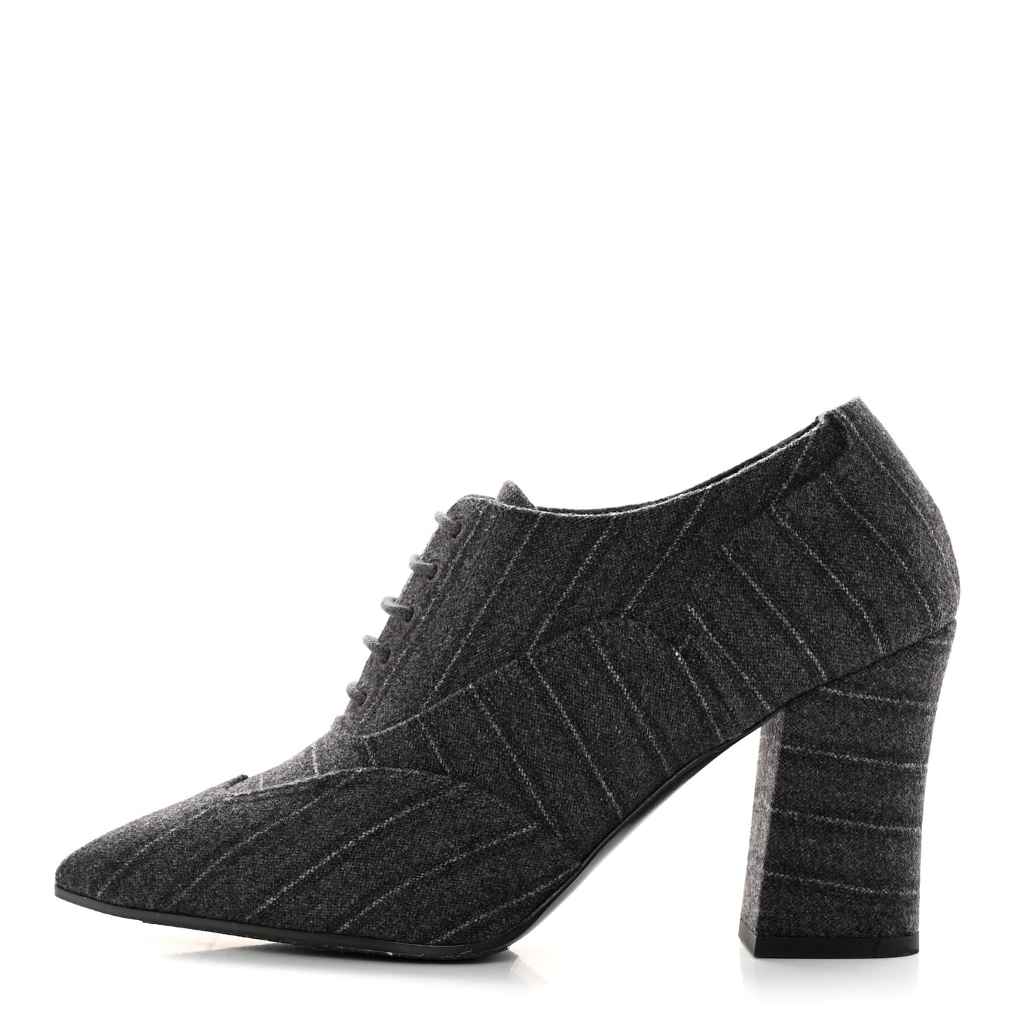 Fabric Lace Up Ankle Booties 37 Grey