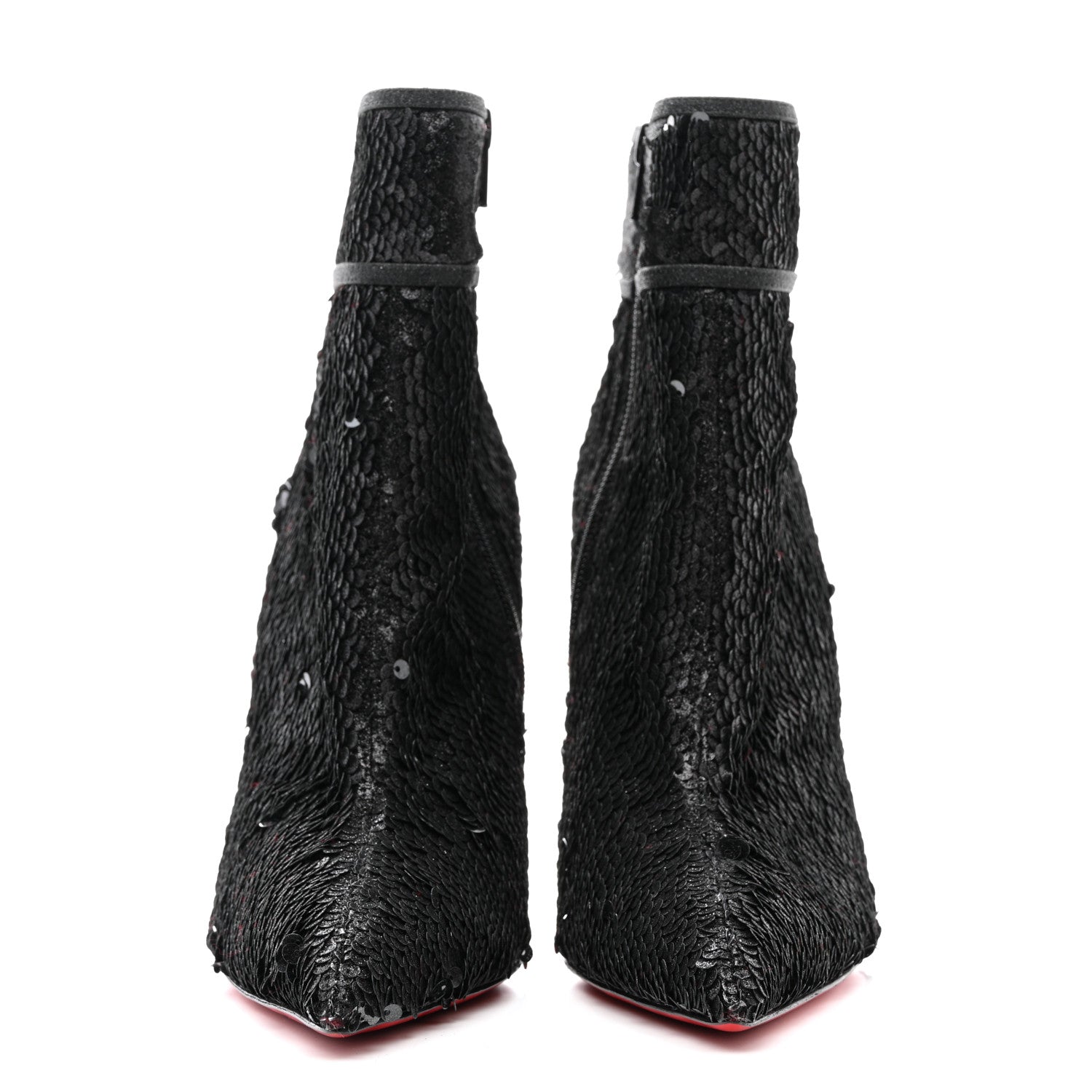 Christian Louboutin Calfskin Glitter Paillete Moulakate 100 Ankle Boot 35.5 Charbon 2 of 8