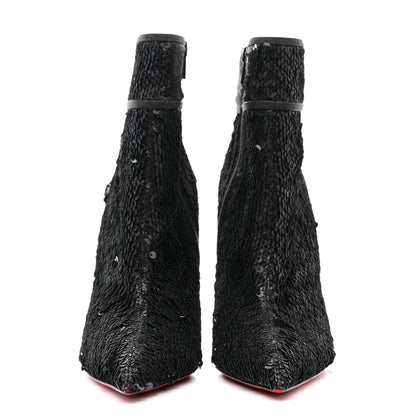Christian Louboutin Calfskin Glitter Paillete Moulakate 100 Ankle Boot 35.5 Charbon 2 of 8