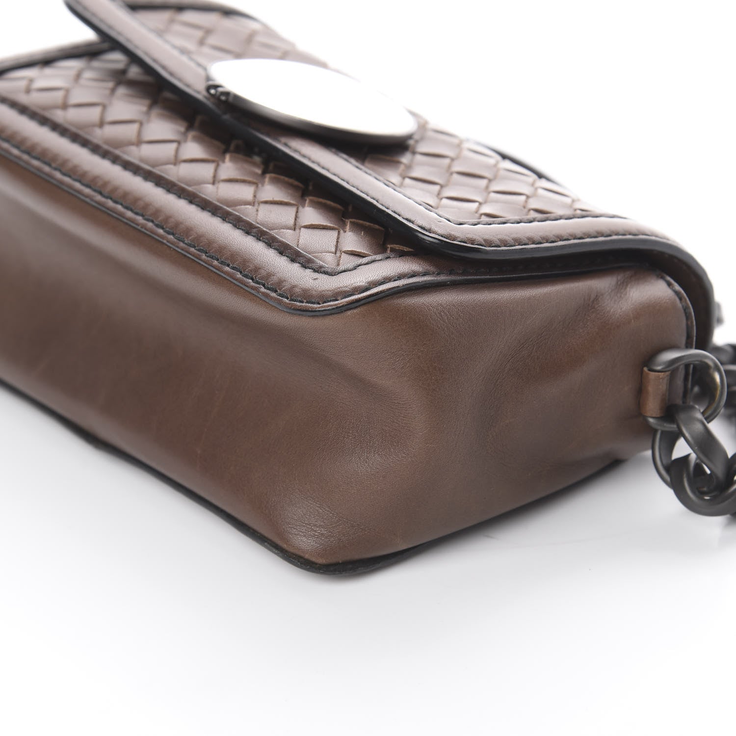 Bottega Veneta Nappa Intrecciato Border Sphere Flap Bag Brown 6 of 8