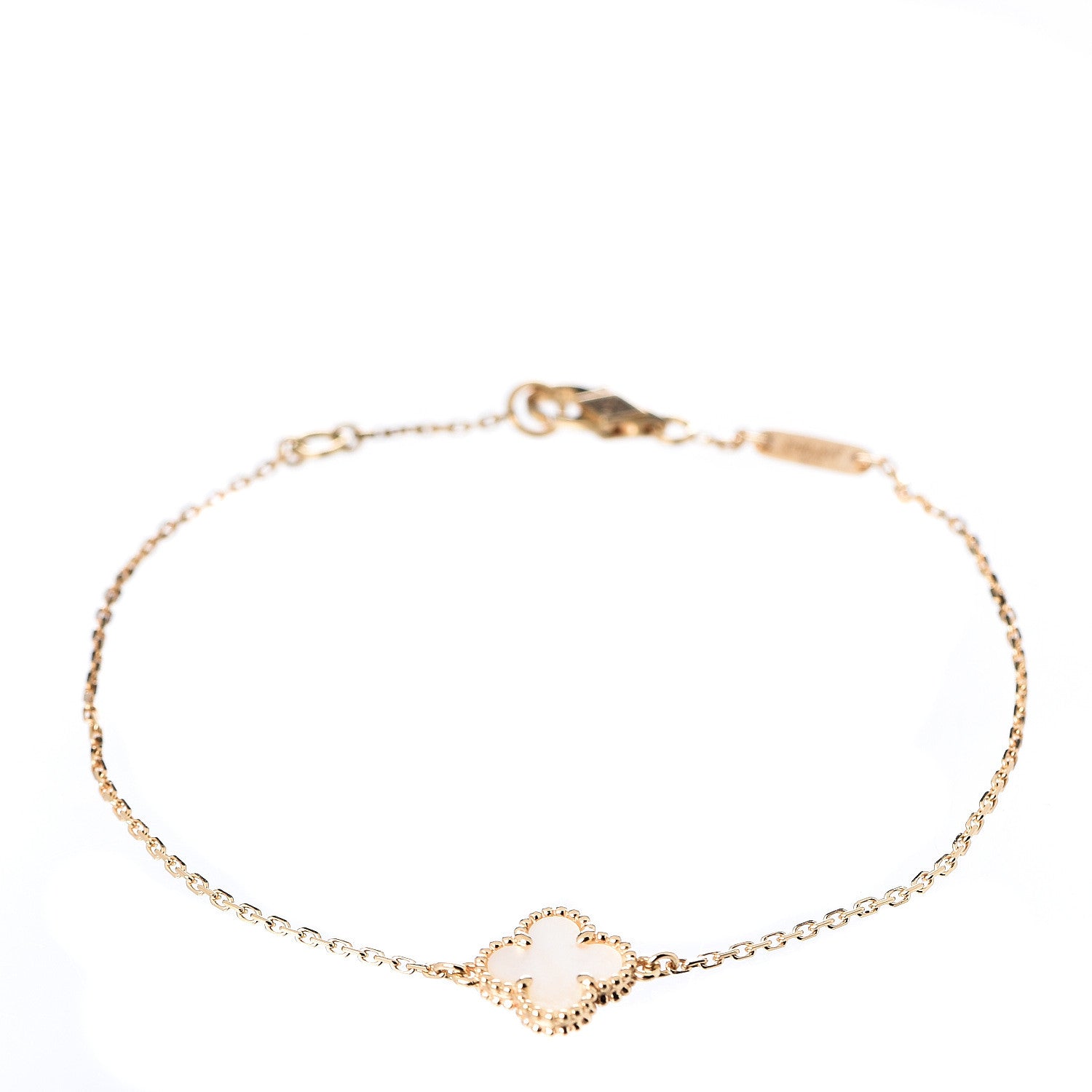 Van Cleef & Arpels 18K Yellow Gold Mother of Pearl Sweet Alhambra Bracelet 1 of 6