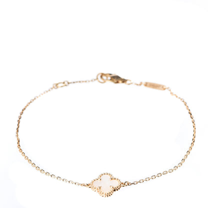 Van Cleef & Arpels 18K Yellow Gold Mother of Pearl Sweet Alhambra Bracelet 1 of 6