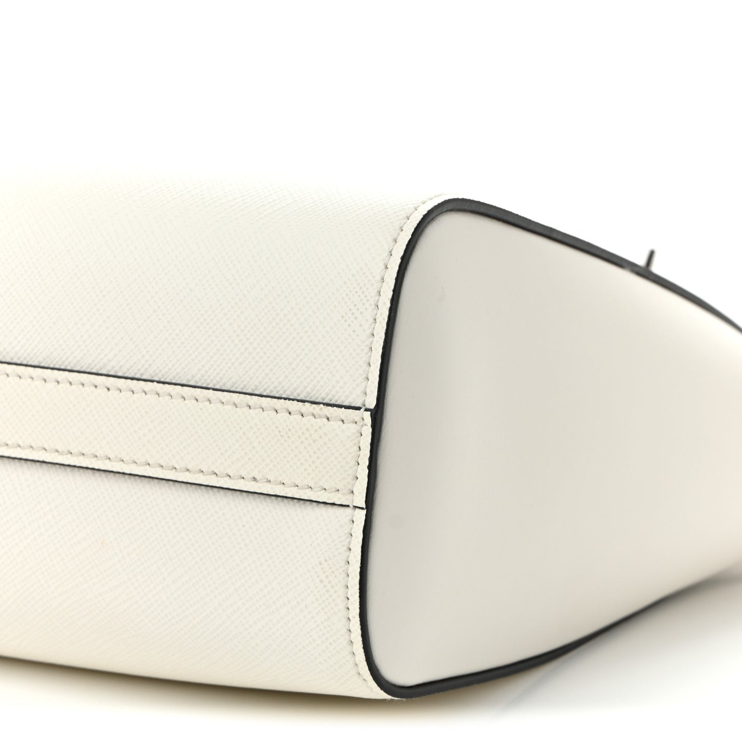 Saffiano Soft Calfskin Zippered Tote White