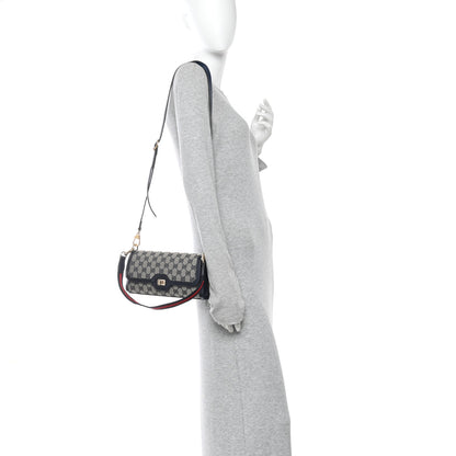 Gucci GG Monogram Small Luce Shoulder Bag Beige Blue 2 of 10