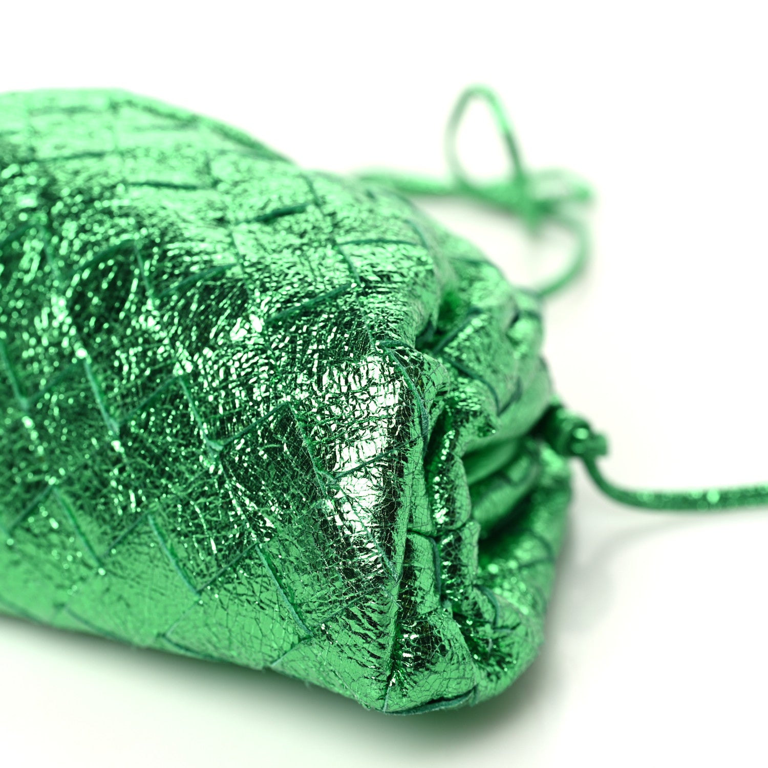 Bottega Veneta Metallic Nappa Intrecciato The Mini Pouch Parakeet 10 of 10