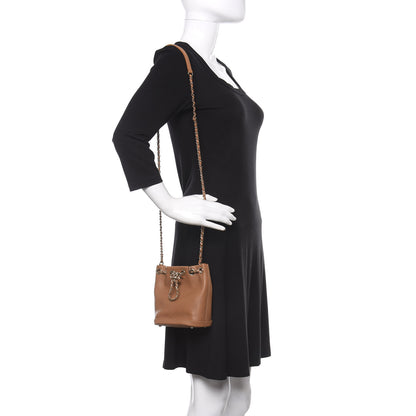 Chanel Calfskin Stitched Chain Bucket Bag Beige 2 of 11