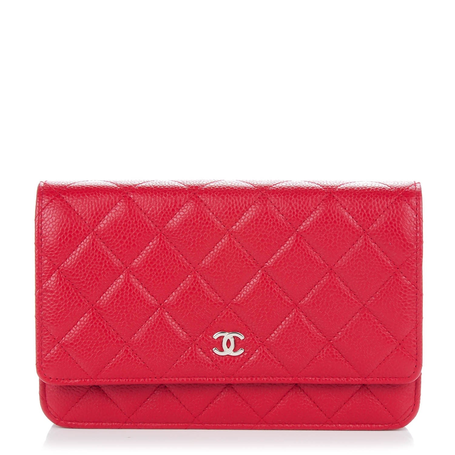 Chanel Caviar Quilted Wallet On Chain WOC Red 1 of 7