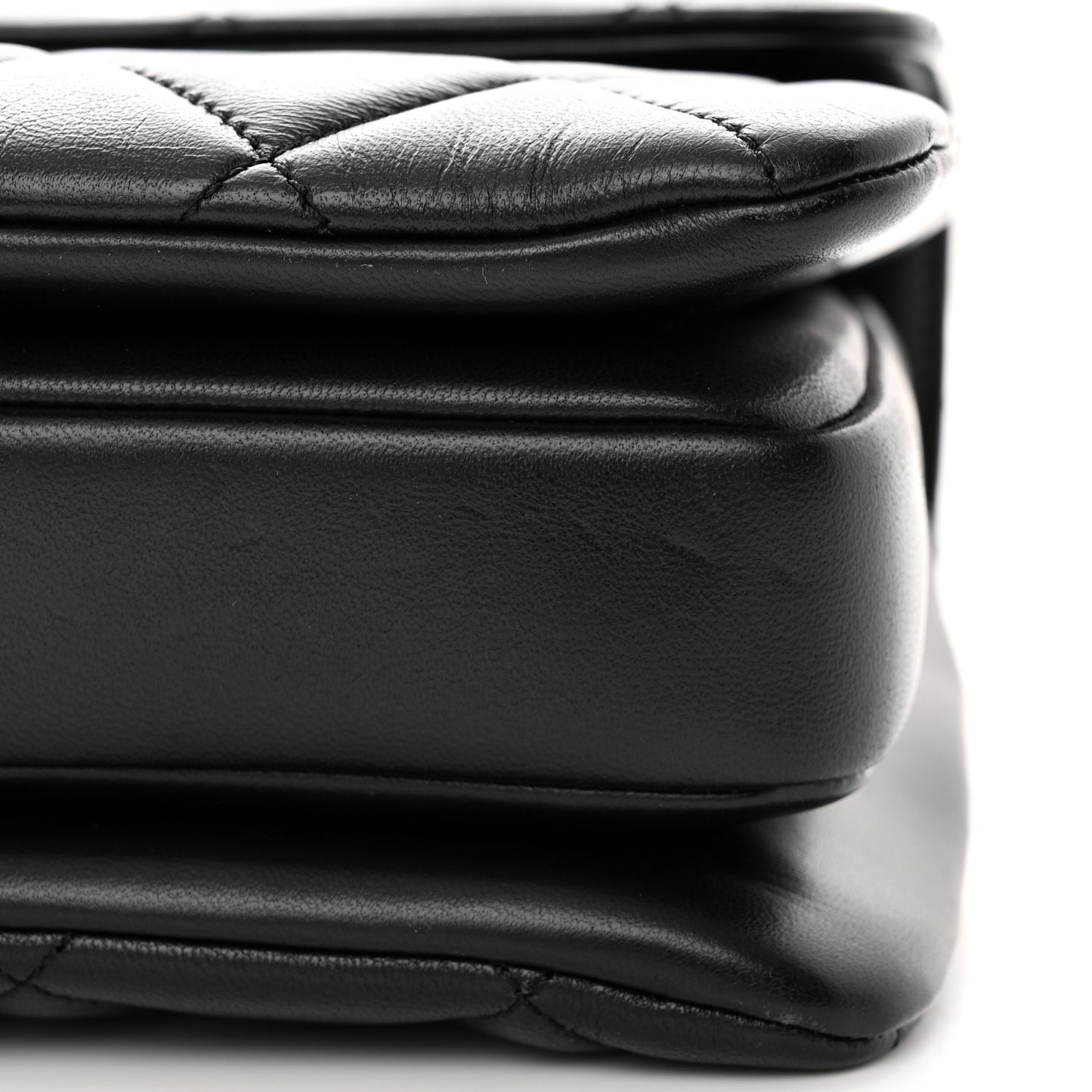 Lambskin Quilted Small Trendy CC Dual Handle Flap Bag Black