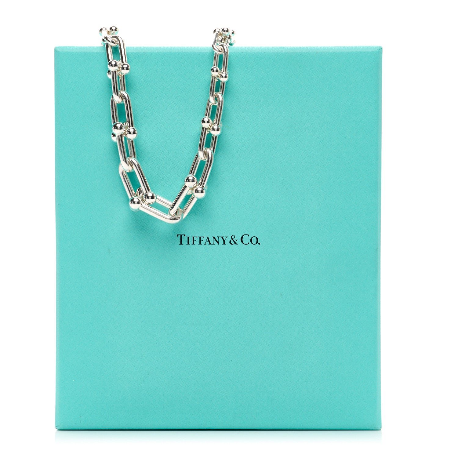 Tiffany Sterling Silver HardWear Graduated Link Necklace 1693013