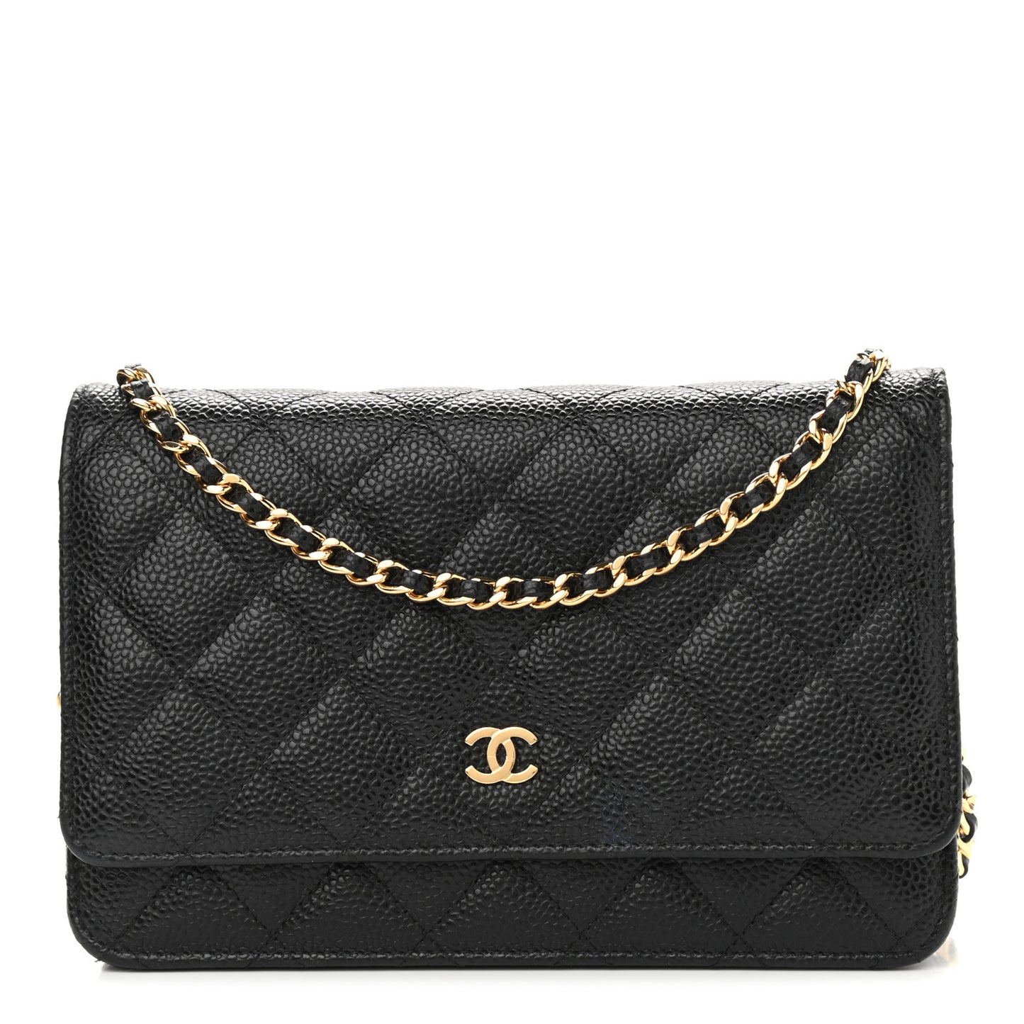 Caviar Quilted Wallet On Chain WOC Black