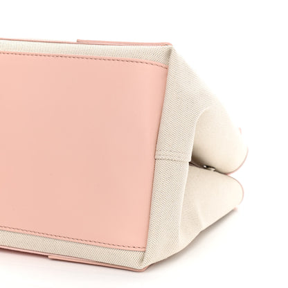 Balenciaga Cotton Canvas Satin Calfskin S Navy Cabas Pink Beige 10 of 10