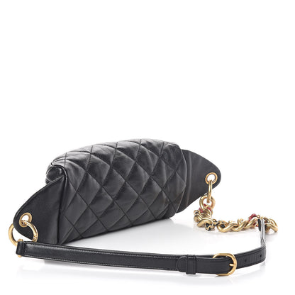 Chanel Lambskin Quilted Waist Belt Bag Fanny Pack Black 3 of 10