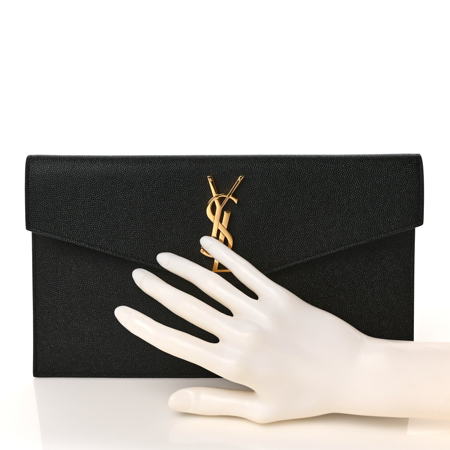 Saint Laurent Grain De Poudre Uptown Pouch Black 2 of 6