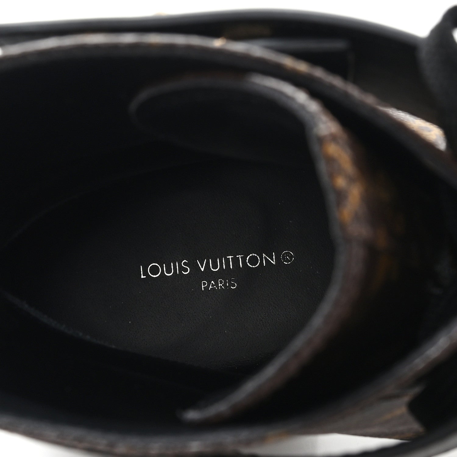 Louis Vuitton Calfskin Monogram Wonderland Flat Ranger Boots 38 Black 8 of 10