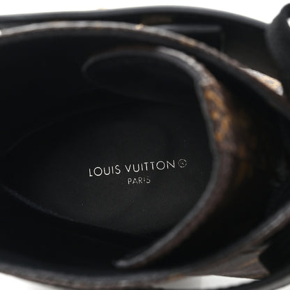 Louis Vuitton Calfskin Monogram Wonderland Flat Ranger Boots 38 Black 8 of 10