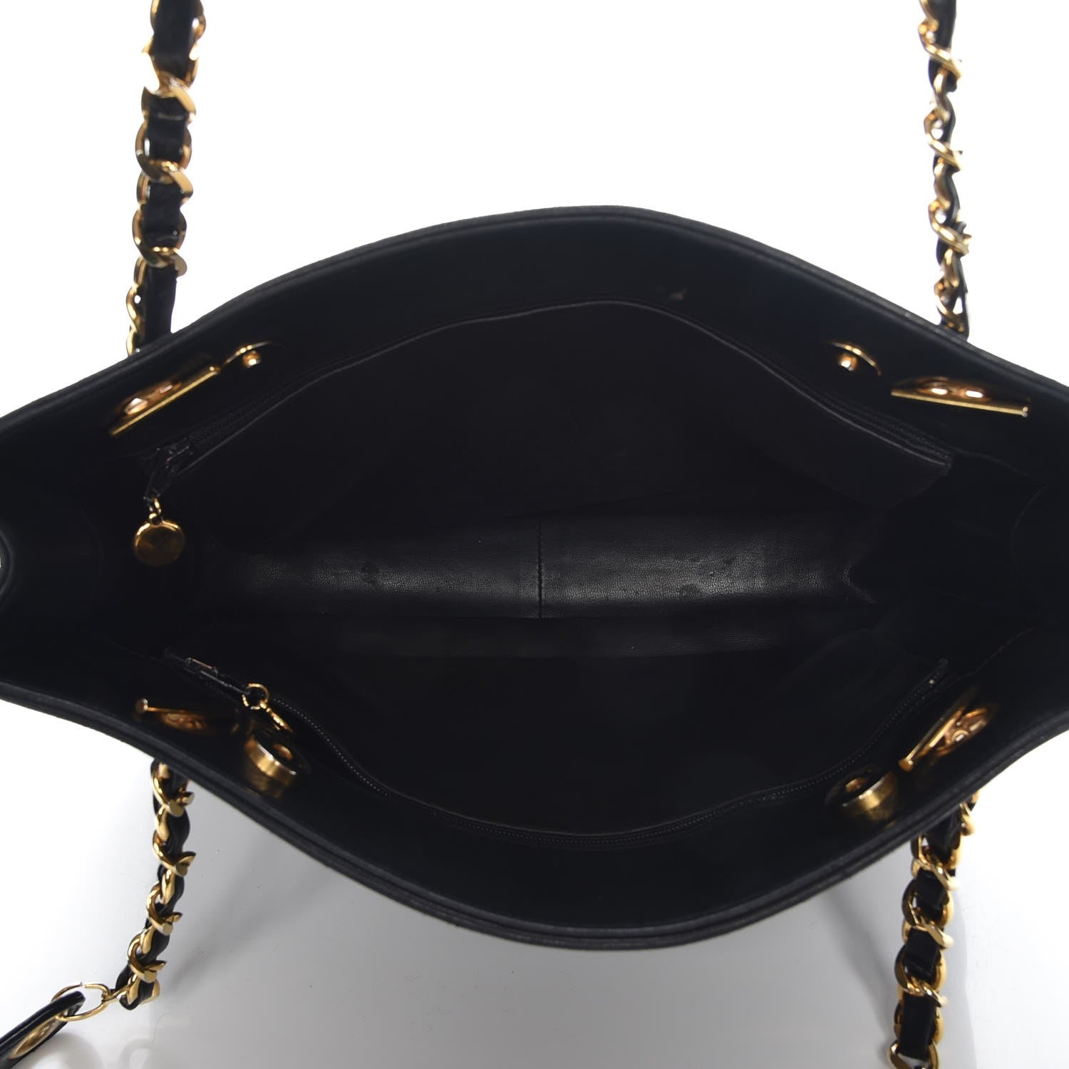 Chanel Lambskin CC Shopping Tote Black 5 of 12