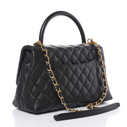 Chanel Caviar Quilted Small Coco Handle Flap Black 3 of 13