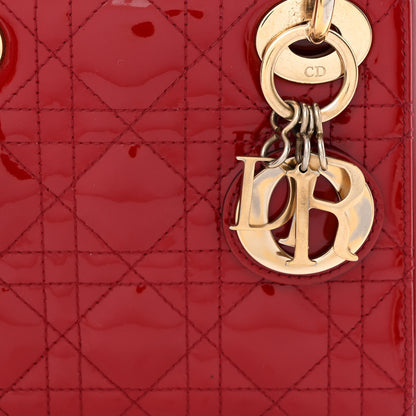 Christian Dior Patent Cannage Mini Lady Dior Red 8 of 14