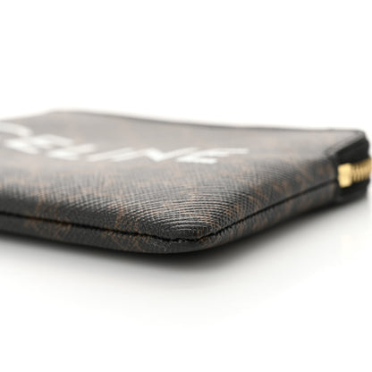 Celine Triomphe Canvas Logo Coin and Card Pouch With Hook Black 12 of 13