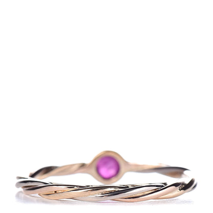 Cartier 18K Yellow Pink White Gold Ruby Cable Twist Ring 50 5 4 of 5