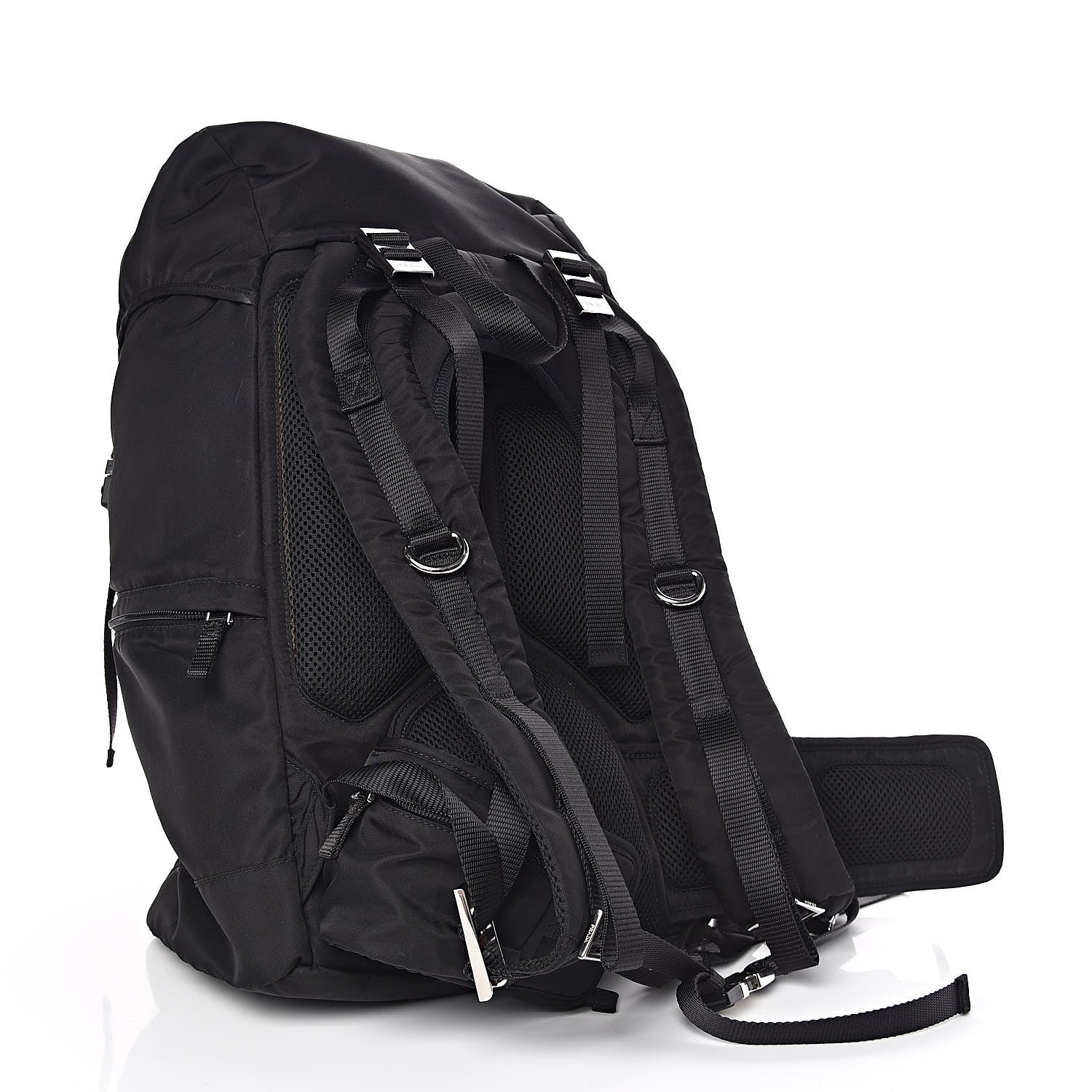 Prada Tessuto Nylon Montagna Double Buckle Backpack Black 3 of 15