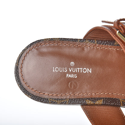 Louis Vuitton Calfskin Monogram Golden Bloom Flat Sandals 36 Gold 8 of 10