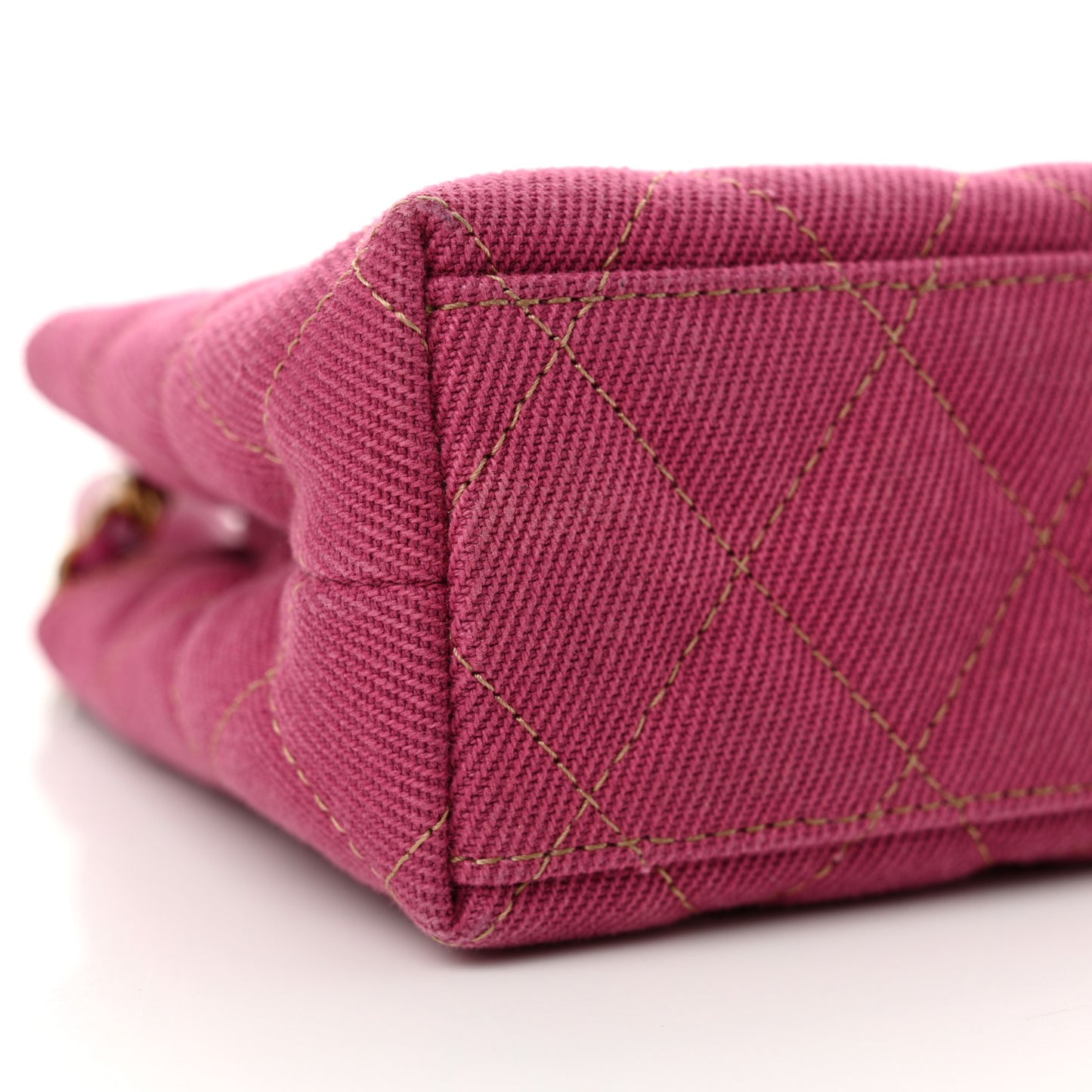 Denim Quilted Nano Kelly Shopper Fuchsia