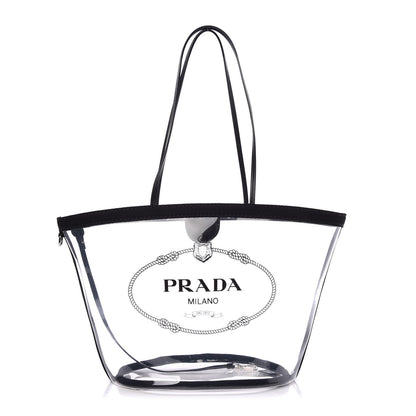 Prada Plexiglass Calfskin Small Shopper Tote Black 1 of 8