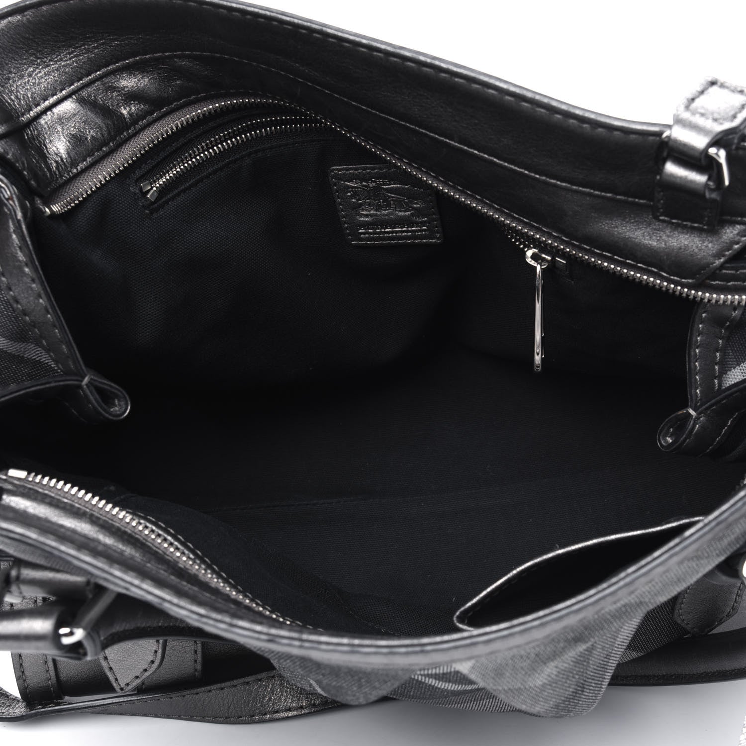 Burberry Shimmer Check Pilgrim Satchel Pewter 4 of 24