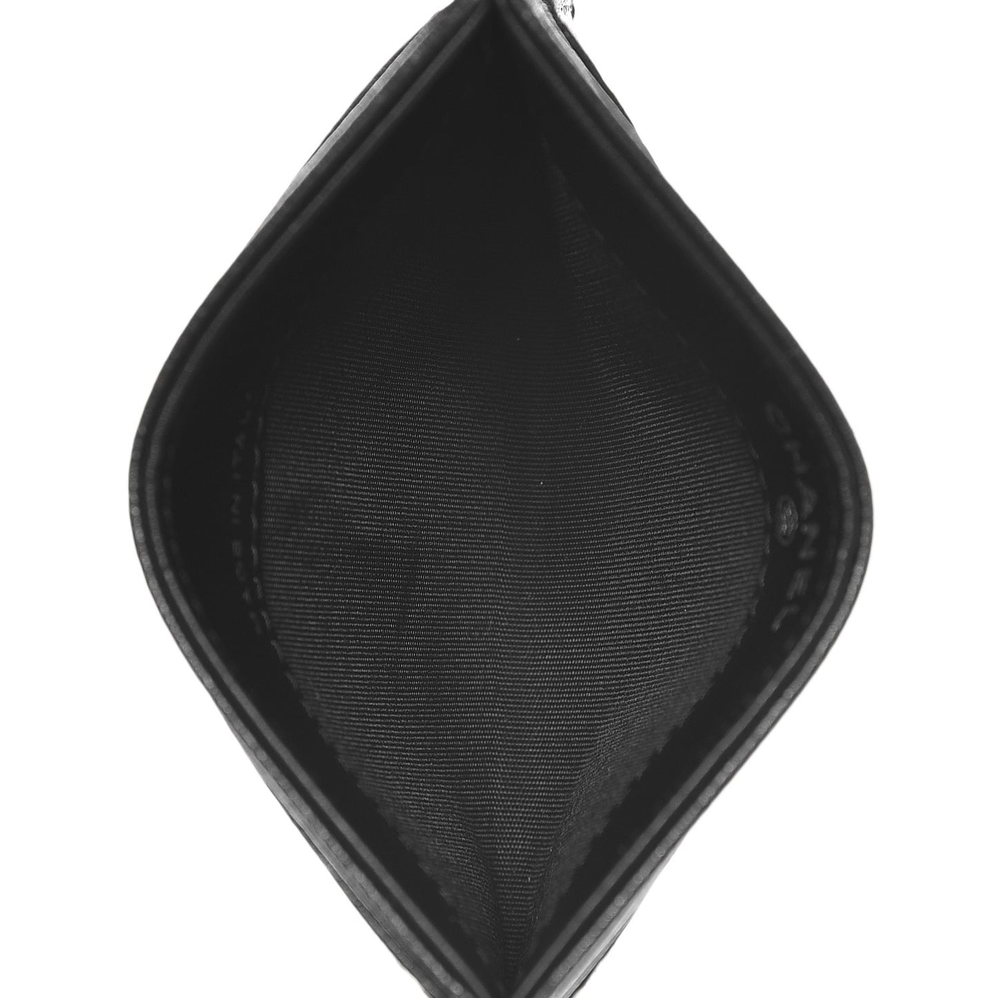 Lambskin Camellia Embossed Card Holder Black