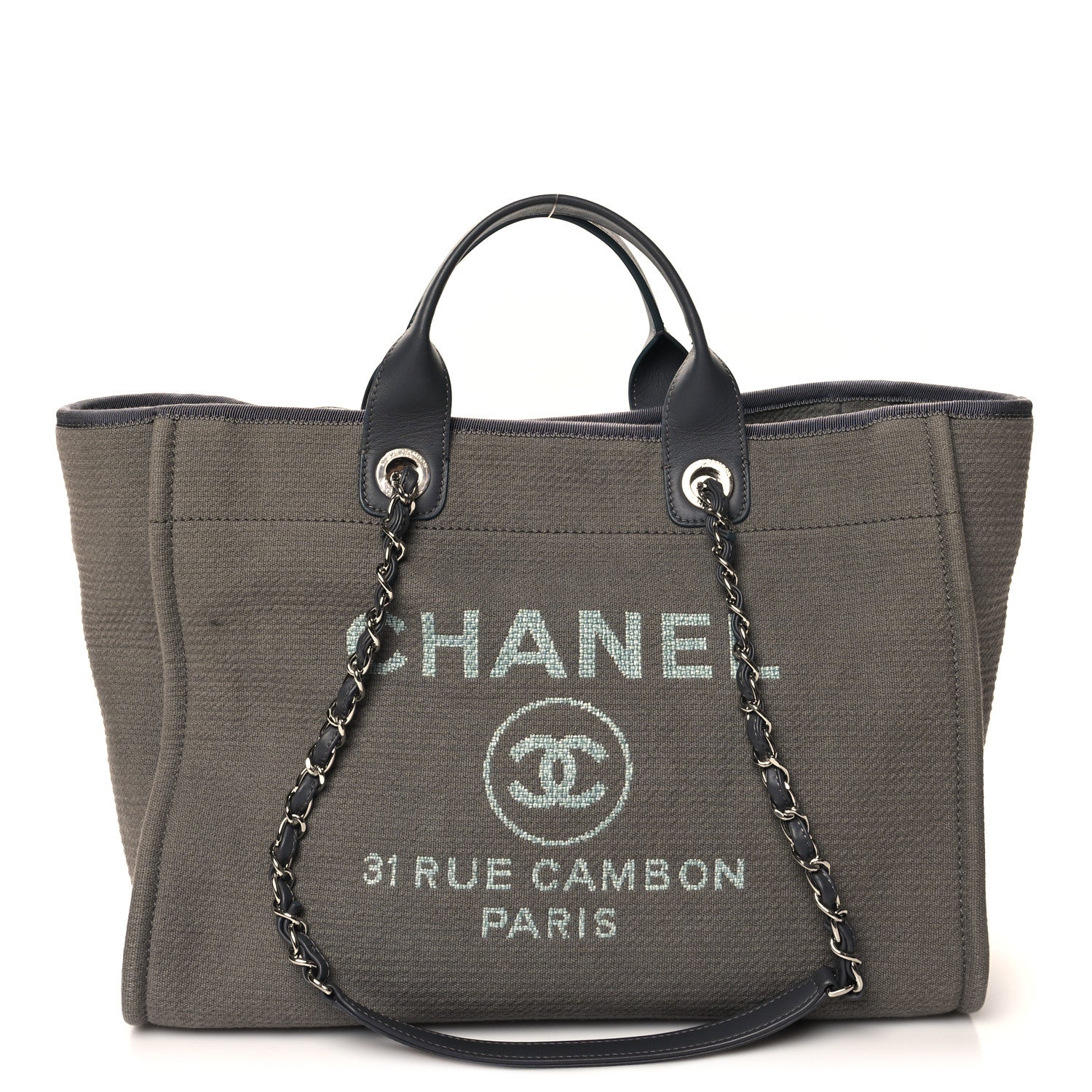 Chanel Mixed Fibers Medium Deauville Tote Grey 1 of 11