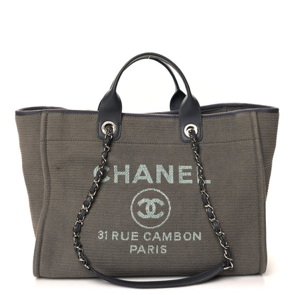 Chanel Mixed Fibers Medium Deauville Tote Grey 1 of 11