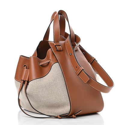 Loewe Calfskin Canvas Medium Hammock Shoulder Bag Natural Tan 3 of 11
