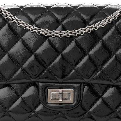 Chanel Distressed Patent Quilted 2.55 Reissue 227 Flap Black 8 of 12