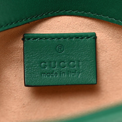 Gucci Calfskin Matelasse Super Mini GG Marmont Shoulder Bag Emerald Green 6 of 11