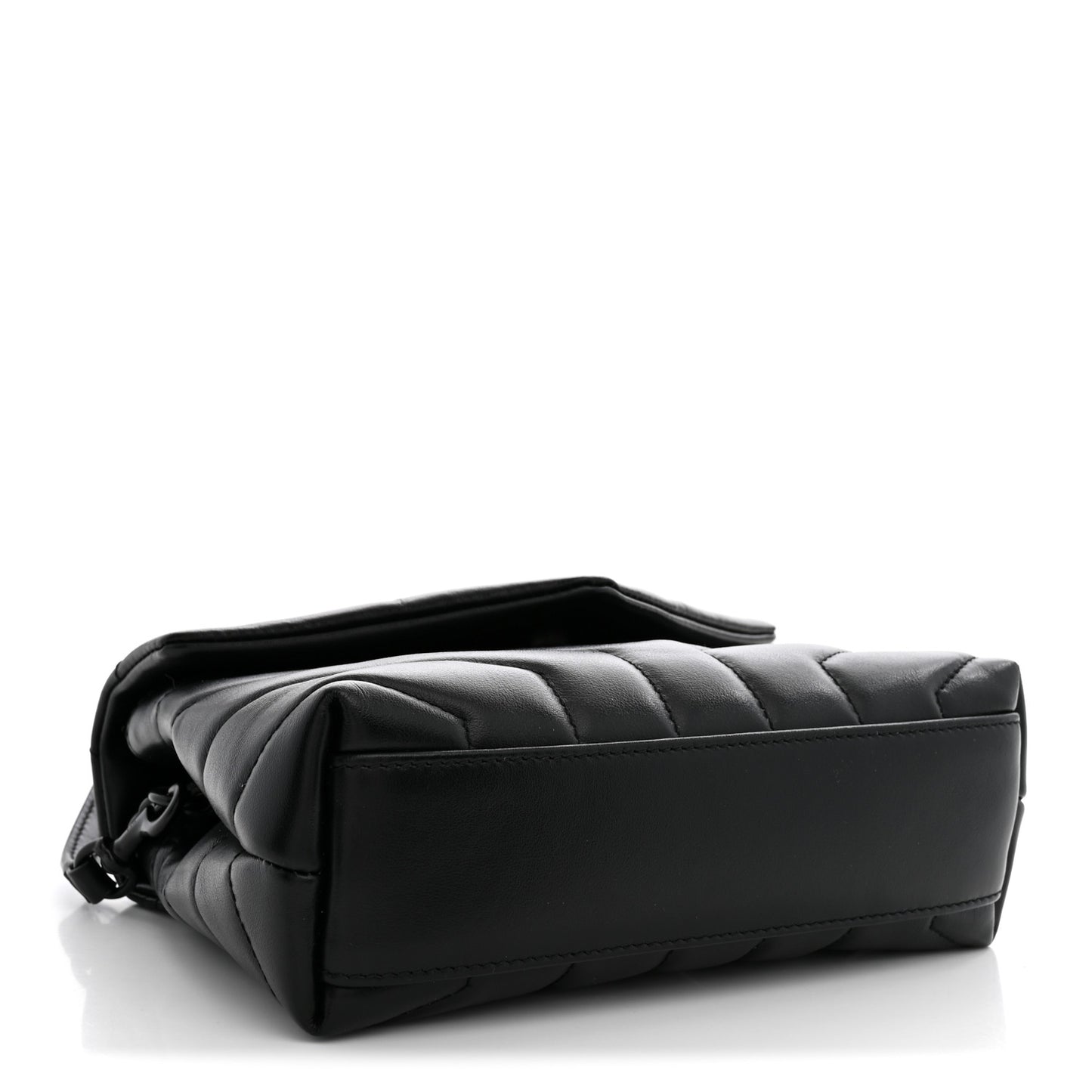Calfskin Y Quilted Monogram Monochrome Toy Loulou Crossbody Bag Black