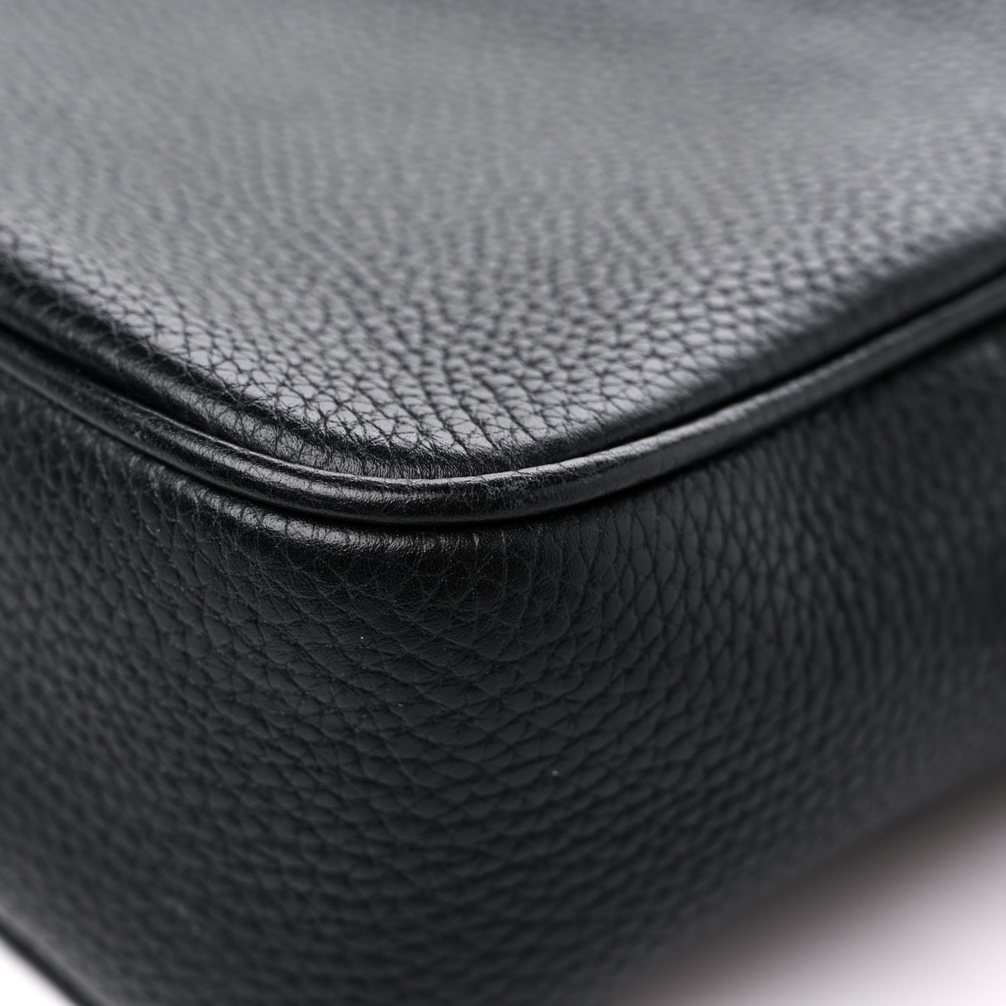 Pebbled Calfskin Small Soho Disco Bag Black