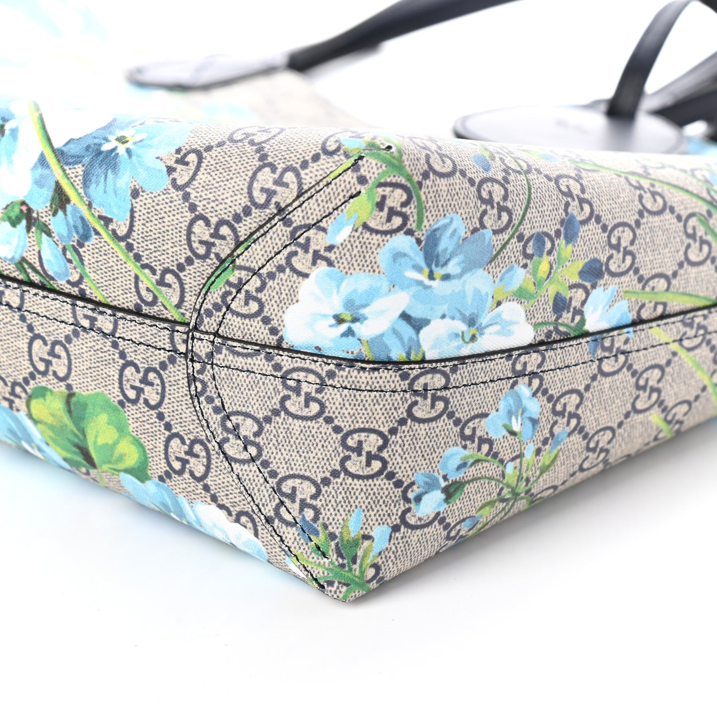 GG Supreme Monogram Blooms Medium Reversible Tote Beige Blue Navy