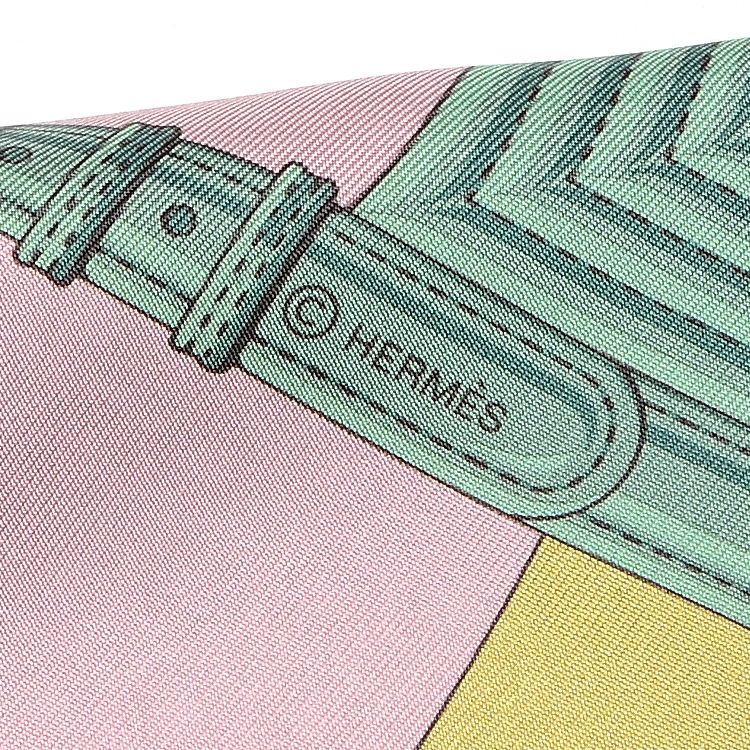 Hermes Silk Clic Clac Maxi Twilly Tilleul Viex Rose Aqua 3 of 5