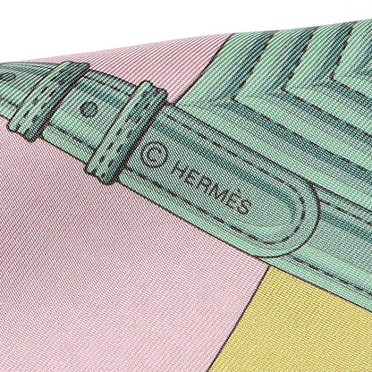 Hermes Silk Clic Clac Maxi Twilly Tilleul Viex Rose Aqua 3 of 5