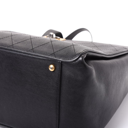 Chanel Calfskin Stitched Large Straight Lines Shopping Tote Black 6 of 12