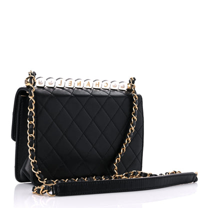 Chanel Goatskin Quilted Logo Small Chic Flap Black 2 of 18