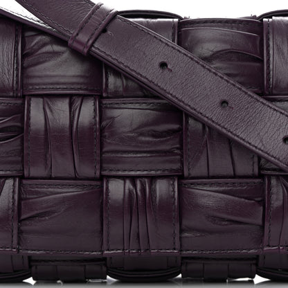 Bottega Veneta Calfskin Intreccio Plisse Cassette Crossbody Bag Dark Mystic 7 of 12