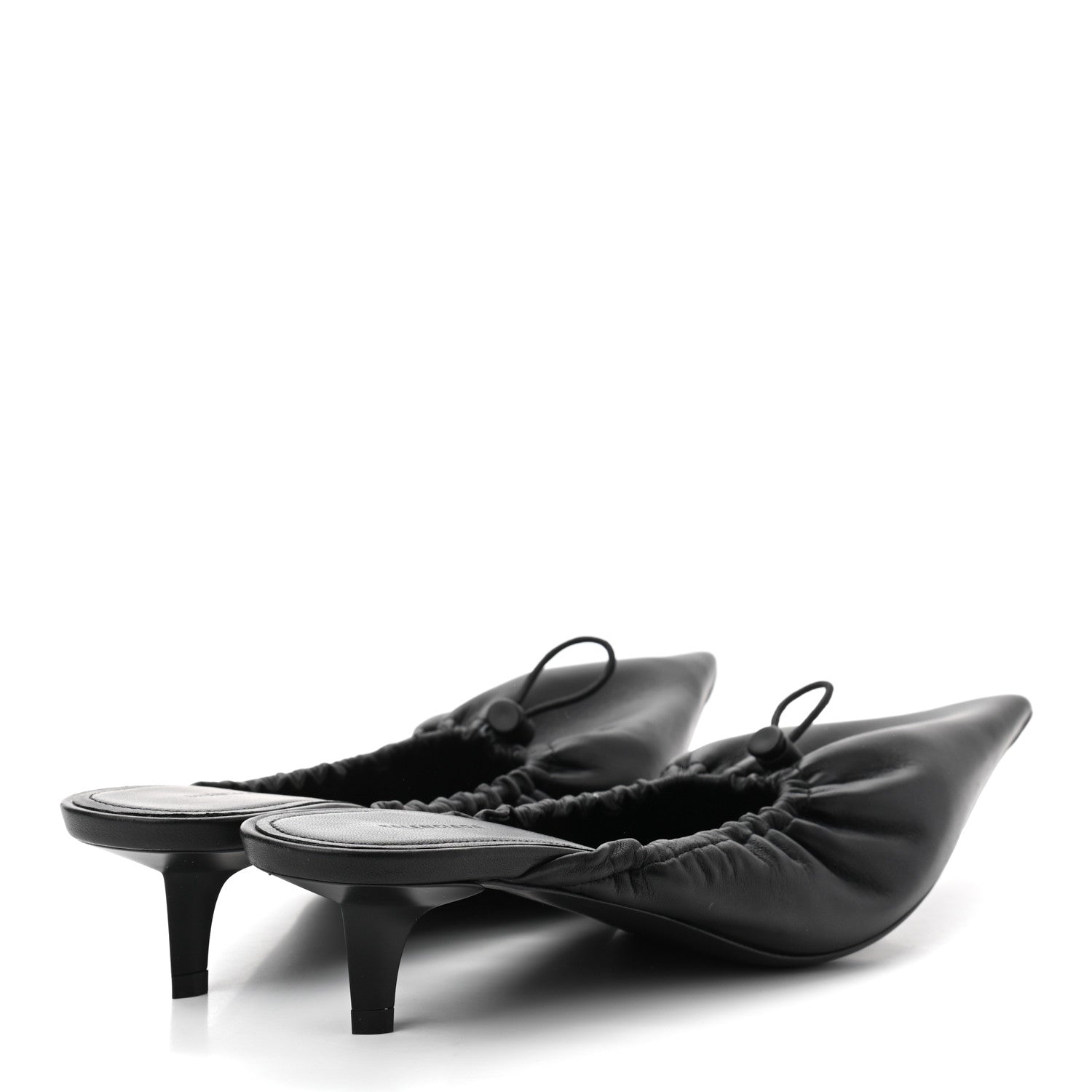 Balenciaga Smooth Nappa Pointed Toe Scrunch Knife 40mm Mules 40 Black 4 of 9