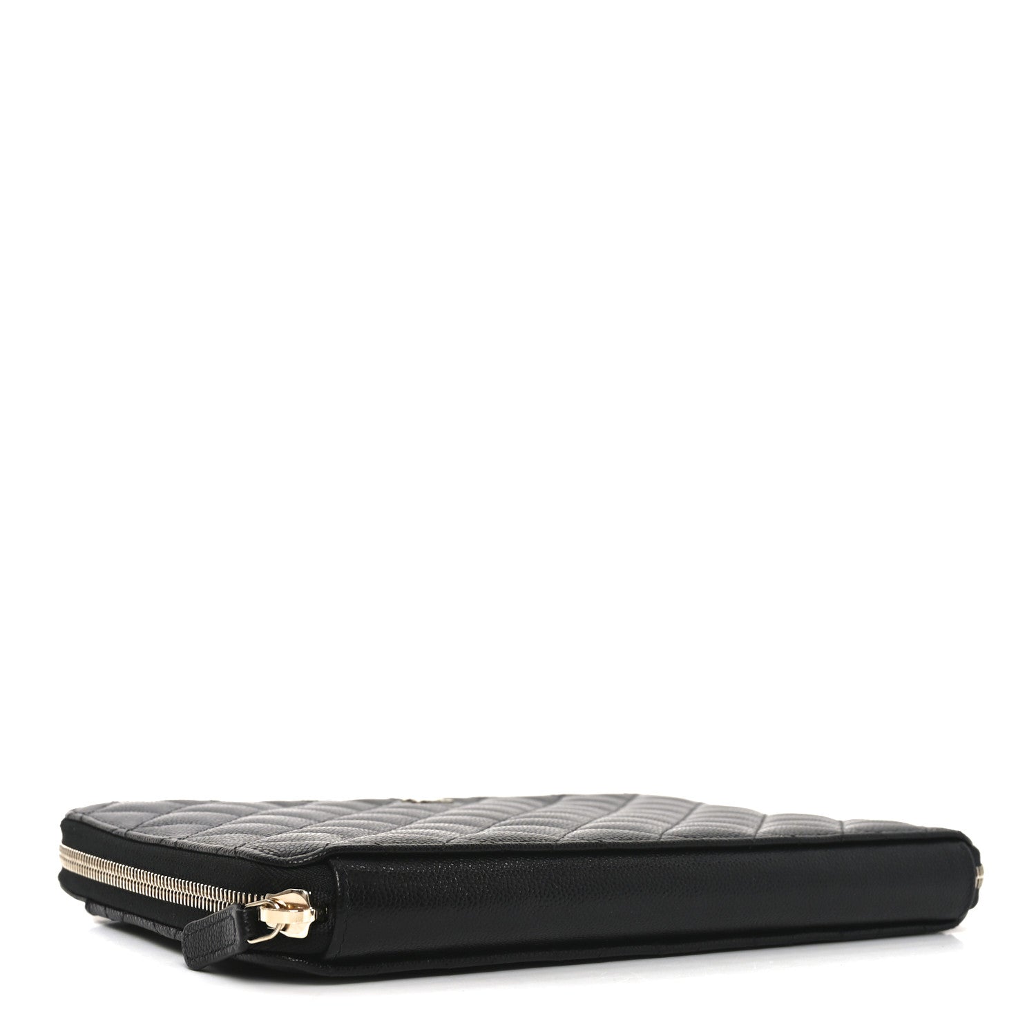 Chanel Caviar Quilted Large Zipped Clutch Black 4 of 8